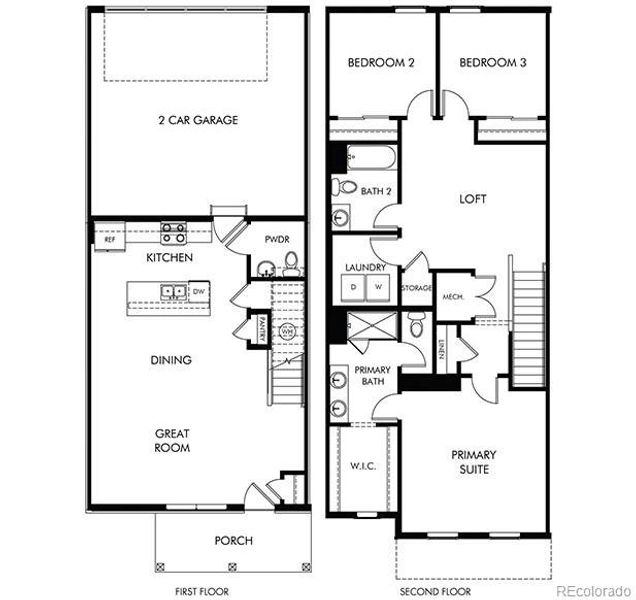 2D floor plan layout of this home in Poudre Heights: The Meadow Collection, Windsor, CO (Image 4).