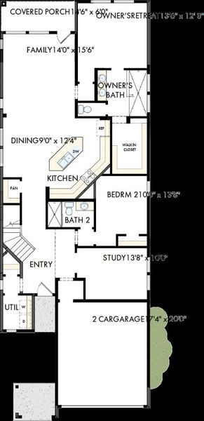 2D floor plan layout of this home in The Grand Prairie - Meadow Collection, Hockley, TX (Image 2). 2D floor plan layout of this home in The Grand Prairie - Meadow Collection, Hockley, TX (Image 2).