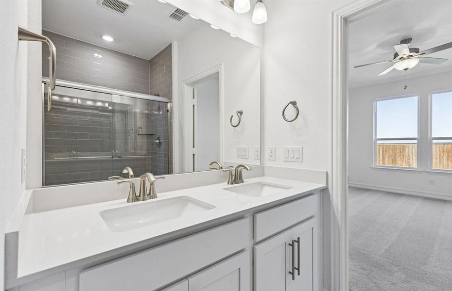 Owner's private bathroom with double vanity Owner's private bathroom with double vanity