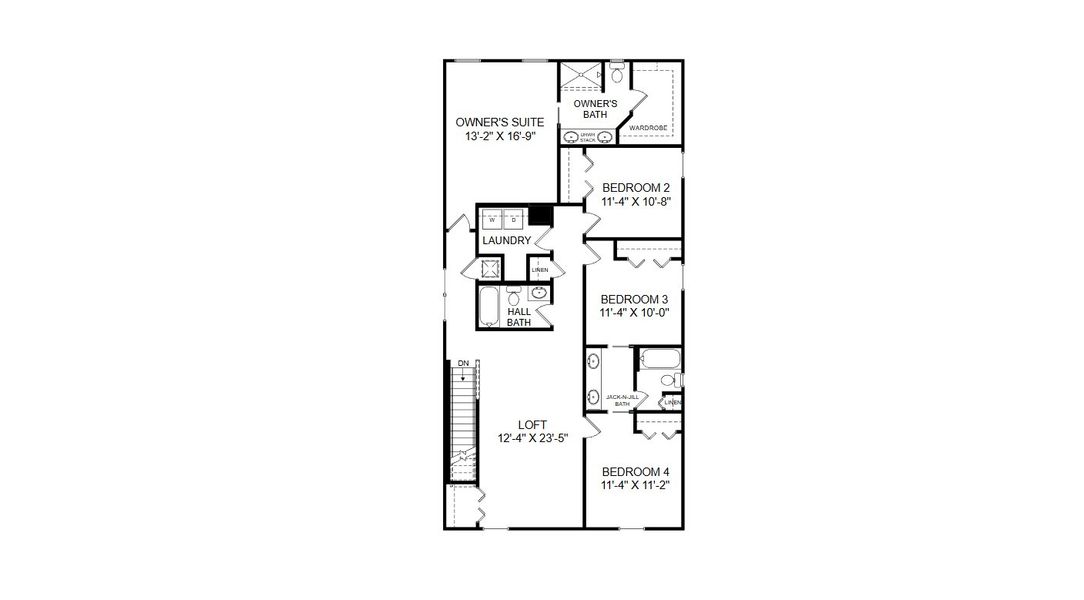 2D floor plan layout for the Wesley II by Highland Homes of Florida in Myrtlebrook Preserve, Lakeland, FL (Image 5).