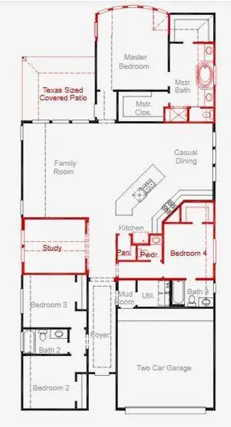 2D floor plan layout of this home in Two Step Farm, Montgomery, TX (Image 3). 2D floor plan layout of this home in Two Step Farm, Montgomery, TX (Image 3).