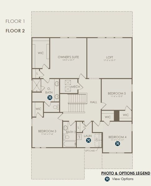 2D floor plan layout for the Yorkshire by Pulte Homes in Westerly Park at Wildlight, Wildlight, FL (Image 6).