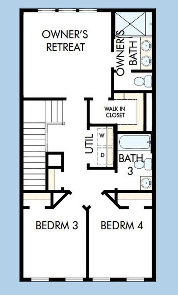 2D floor plan layout for the The Melton by David Weekley Homes in Celesta, Decatur, GA (Image 3).