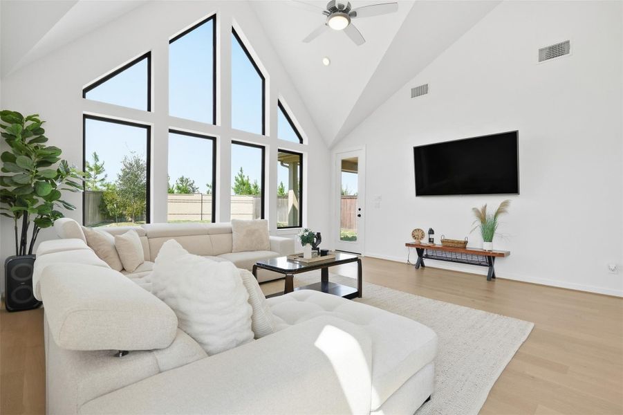 Furnished interior view inside a new home in Bridgeland 45', 50', 70', Cypress (Image 33). Furnished interior view inside a new home in Bridgeland 45', 50', 70', Cypress (Image 33).