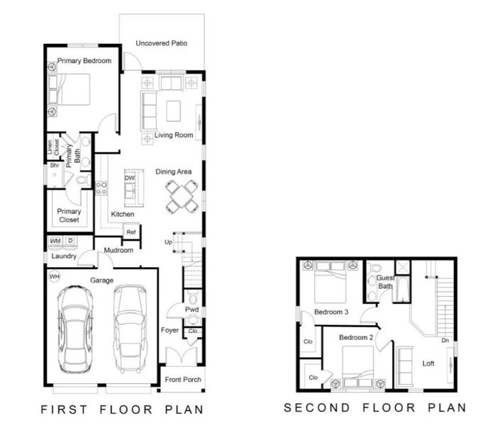 2D floor plan layout for the The Everwood by Greentech Homes LLC in Timberlee, Ooltewah, TN (Image 3).