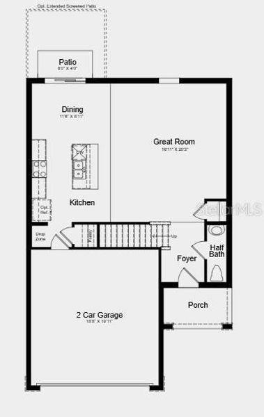 2D floor plan layout of this home in Westview Community Group Page, Kissimmee, FL (Image 3).