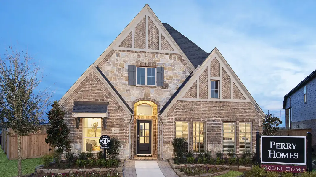 Front exterior of a new home in Silo Mills, Cleburne, TX, highlighting curb appeal (Image 29). Front exterior of a new home in Silo Mills, Cleburne, TX, highlighting curb appeal (Image 29).