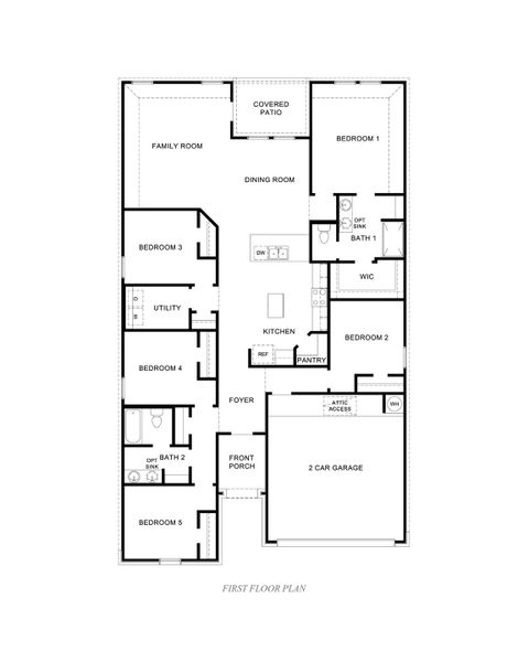 2D floor plan layout for the Travis by D.R. Horton in Rancho Vista, Corpus Christi, TX (Image 3). 2D floor plan layout for the Travis by D.R. Horton in Rancho Vista, Corpus Christi, TX (Image 3).