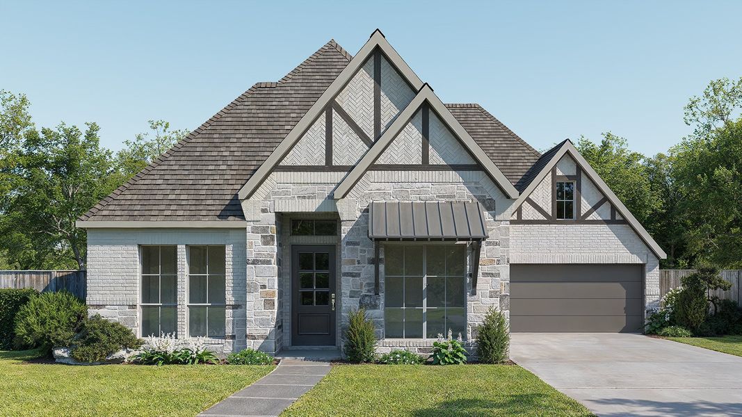 Representative exterior photo of a completed home built from the 2810W by Perry Homes in Bridgewater, Midlothian, TX (Image 11).