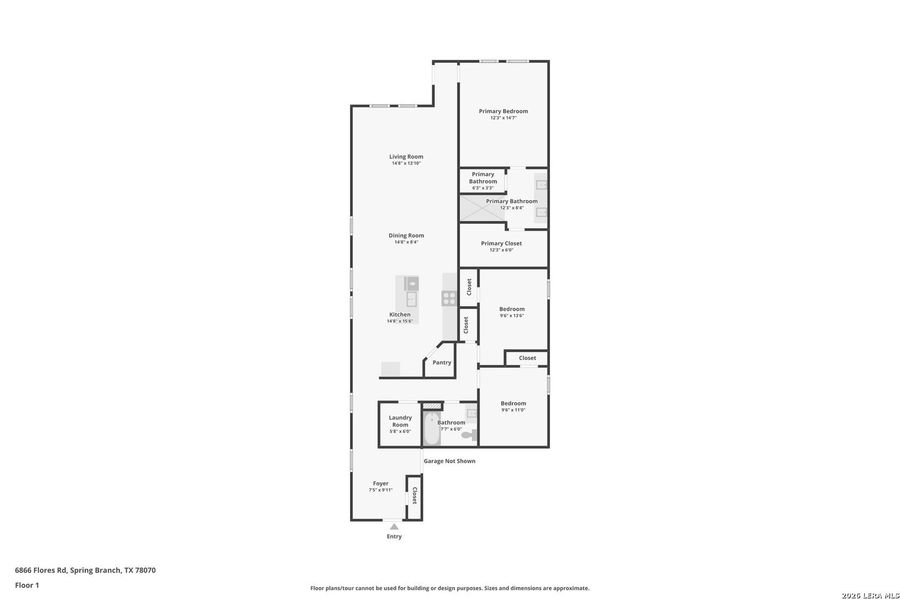 2D floor plan layout of this home in Juniper Ranch, Spring Branch, TX (Image 4).