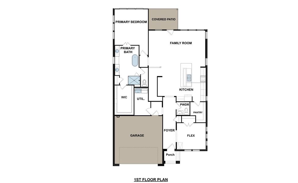 2D floor plan layout for the McKinley by GFO Home in Bluffview Reserve, Leander, TX (Image 4). 2D floor plan layout for the McKinley by GFO Home in Bluffview Reserve, Leander, TX (Image 4).