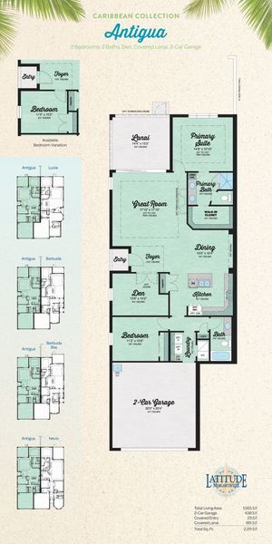 2D floor plan layout for the Antigua by Minto Communities in Latitude Margaritaville Hilton Head, Hardeeville, SC (Image 3). 2D floor plan layout for the Antigua by Minto Communities in Latitude Margaritaville Hilton Head, Hardeeville, SC (Image 3).