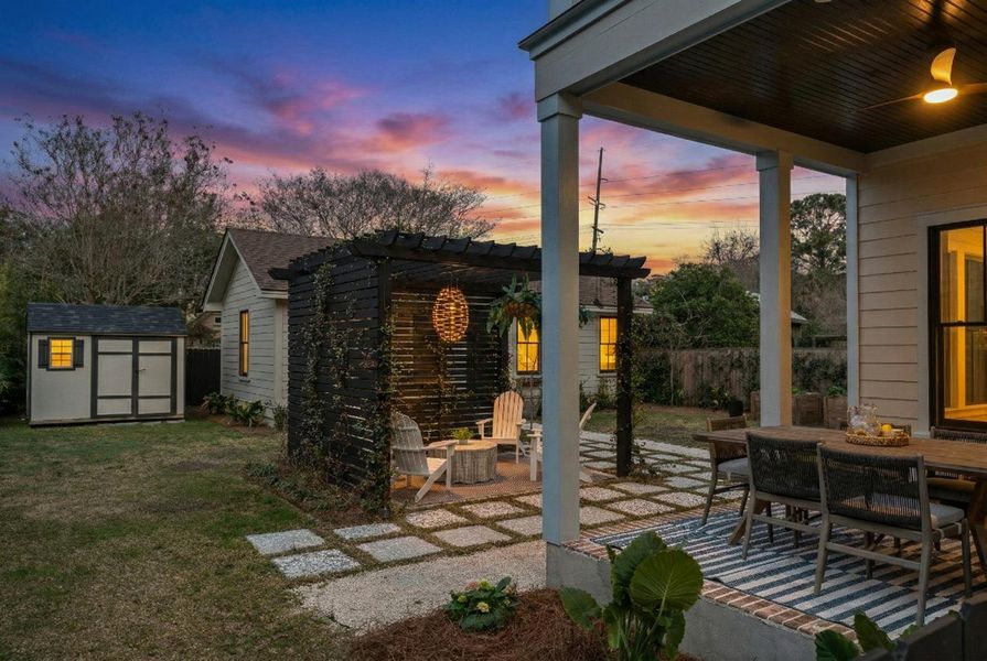 Exterior details and patio area of a home in , Charleston (Image 33).