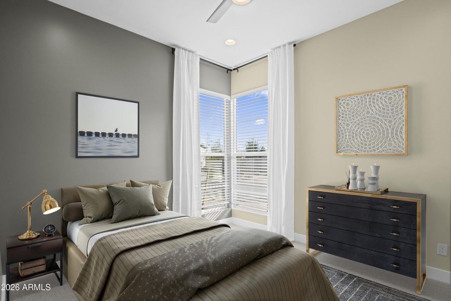 Guest bedroom virtually staged