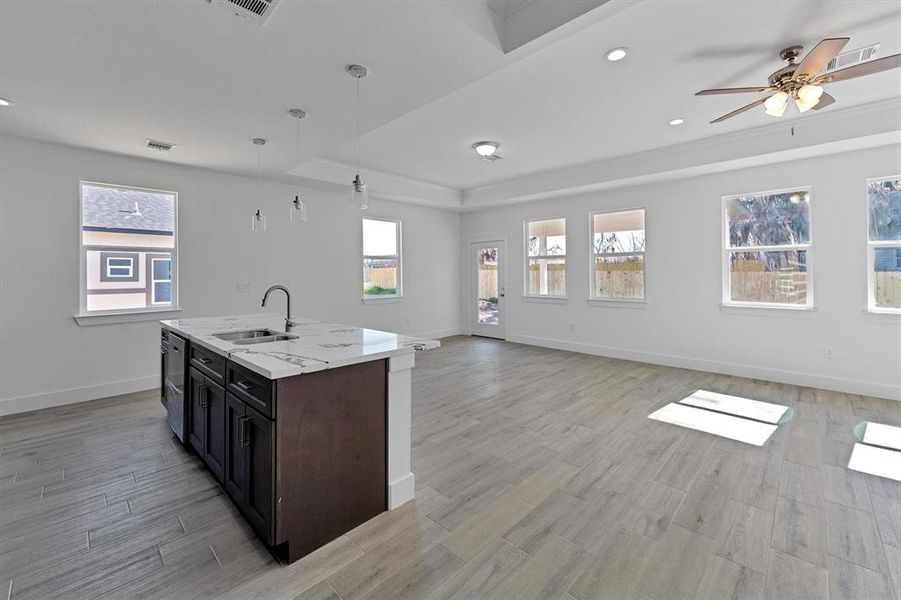 Open kitchen to the living room