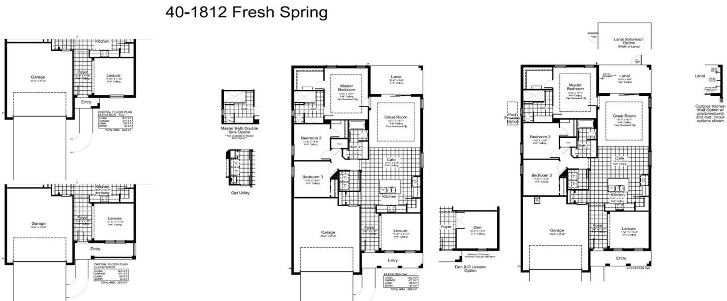 2D floor plan layout for the Fresh Spring by Neal Communities in Verandah, Fort Myers, FL (Image 4).