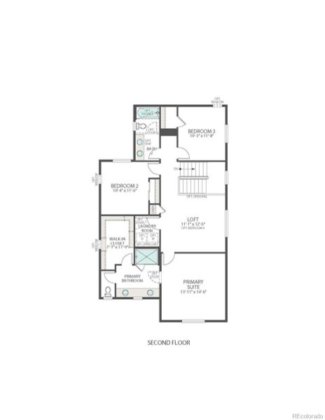 2D floor plan layout of this home in Painted Prairie, Aurora, CO (Image 3).