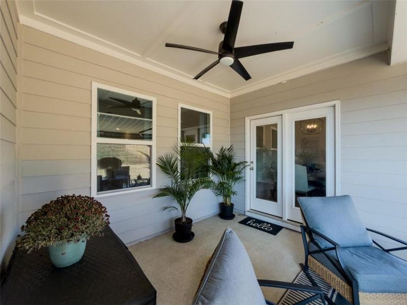 Exterior details and patio area of a home in Bentwater, Hoschton (Image 4). Exterior details and patio area of a home in Bentwater, Hoschton (Image 4).