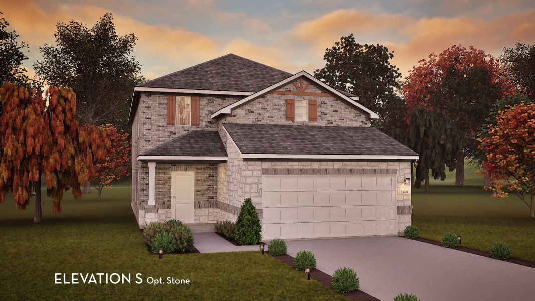 Representative exterior photo of a completed home built from the Willow by CastleRock Communities in Arboretum Estates, Terrell, TX (Image 21).