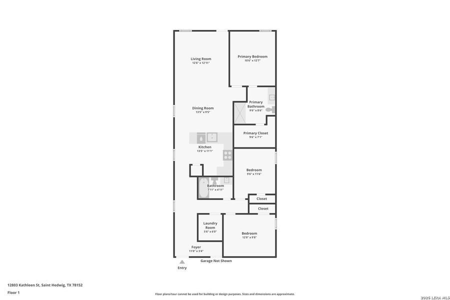 2D floor plan layout of this home in Spring Grove, St. Hedwig, TX (Image 3).