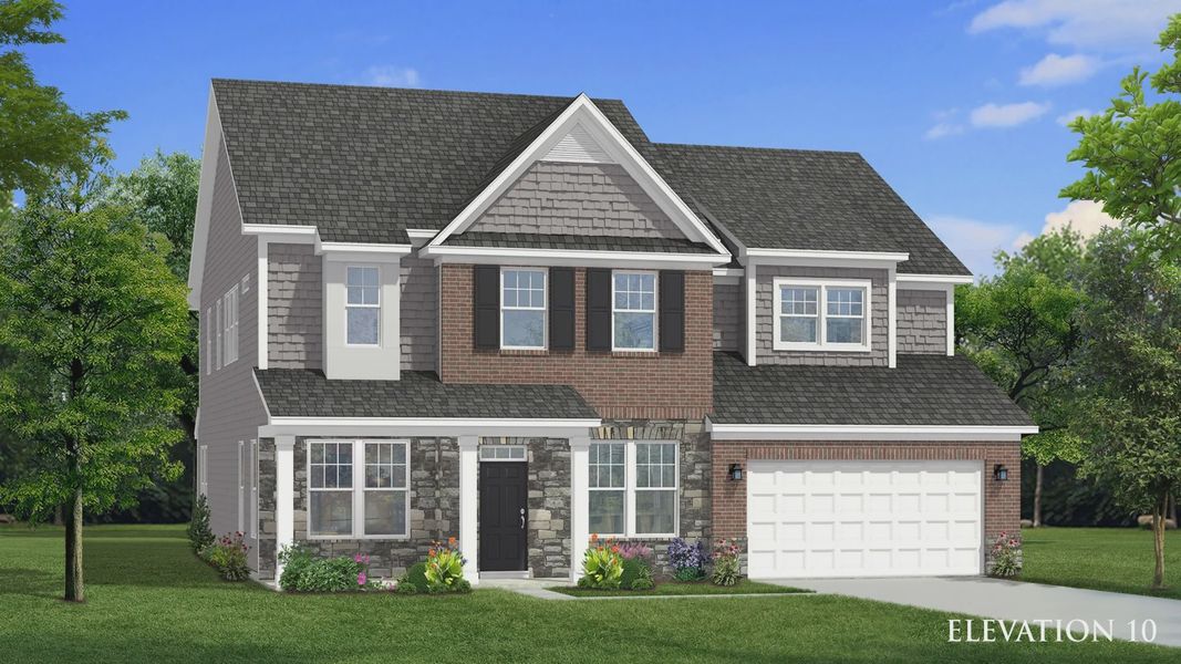 Elevation 10 rendering of the Stonehaven home plan by DRB Homes Elevation 10 rendering of the Stonehaven home plan by DRB Homes