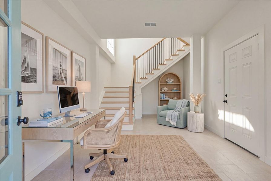 Entrance is a large 11x20 space that could be used as a study, exercise room, game room or secondary living space. Entrance is a large 11x20 space that could be used as a study, exercise room, game room or secondary living space.