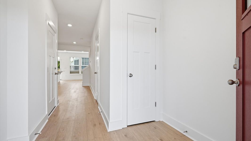 Established style and superior craftsmanship evident from the hardwood foyer entry by DRB Homes Established style and superior craftsmanship evident from the hardwood foyer entry by DRB Homes