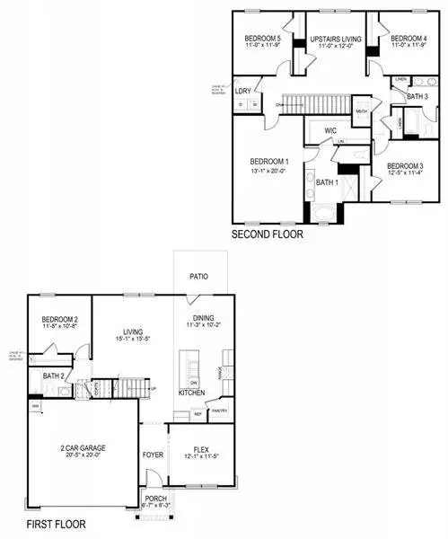 2D floor plan layout of this home in Thompson Ridge, Dallas, GA (Image 5).