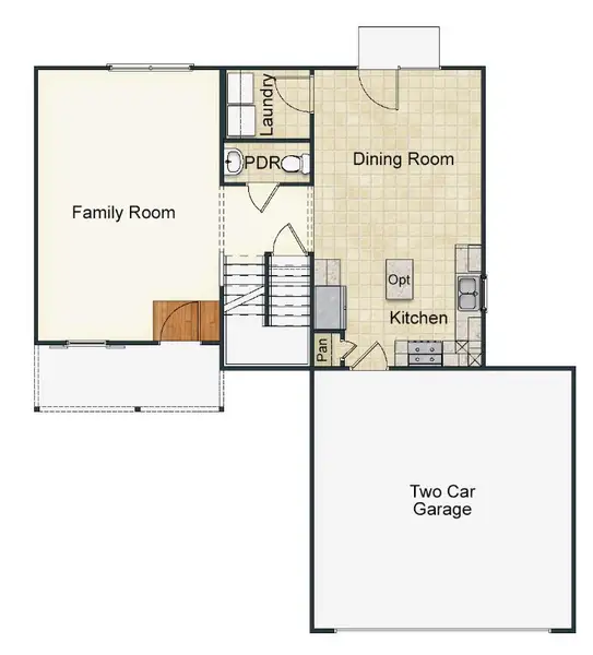 2D floor plan layout for the Burlington by Keystone Homes NC in The Wilcox, Greensboro, NC (Image 4).
