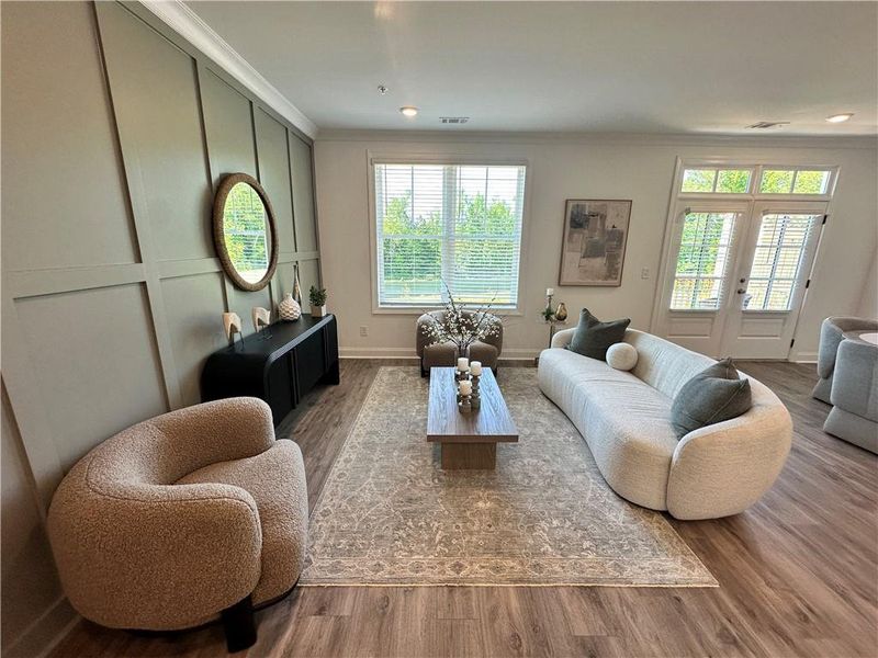 Furnished interior view inside a new home in Market Square at Sawnee Village, Cumming (Image 14).