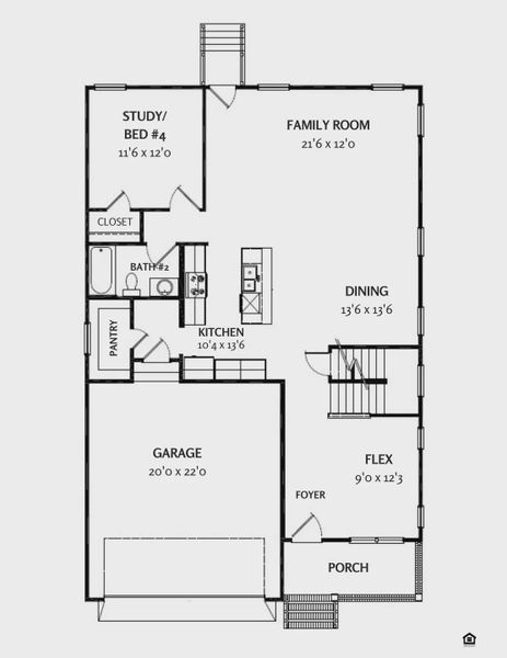 2D floor plan layout for the Cameron - Vanguard Collection by Mungo Homes in Porter Ridge, Elgin, SC (Image 4).