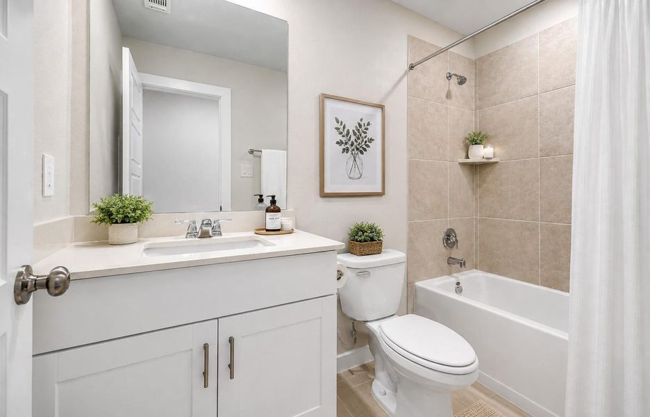 The well-appointed secondary bathroom is conveniently located between the 2 spare bedrooms. The well-appointed secondary bathroom is conveniently located between the 2 spare bedrooms.