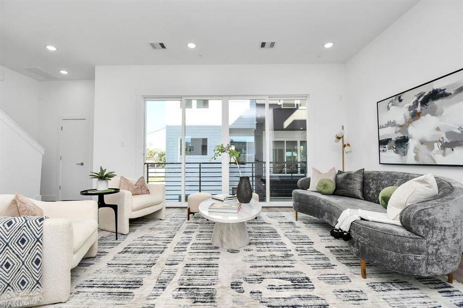 Living room with plenty of natural light