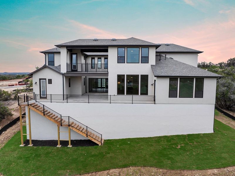 Exterior details and patio area of a home in The Hollows Sanctuary - 85', Jonestown (Image 3).