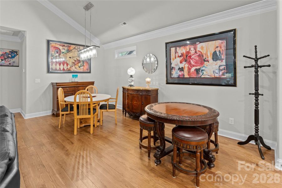 Versatile dining area.