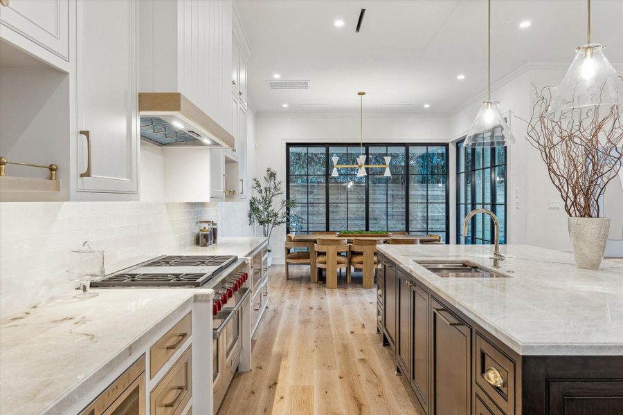 The kitchen opens directly to the dining area, simplifying entertaining.