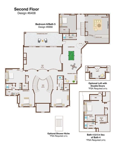 2D floor plan layout for the Hamptons by Grand Homes in Whitestone Estates, Parker, TX (Image 4).