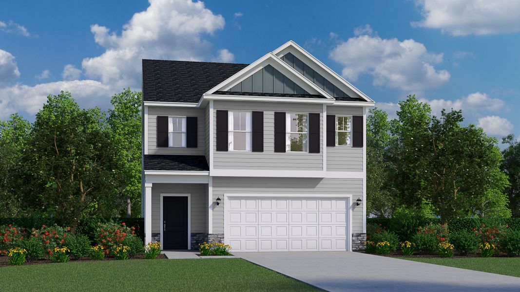 Representative exterior photo of a completed home built from the Thames by Veranda Homes in Hitchcock Preserve, Aiken, SC (Image 16). Representative exterior photo of a completed home built from the Thames by Veranda Homes in Hitchcock Preserve, Aiken, SC (Image 16).