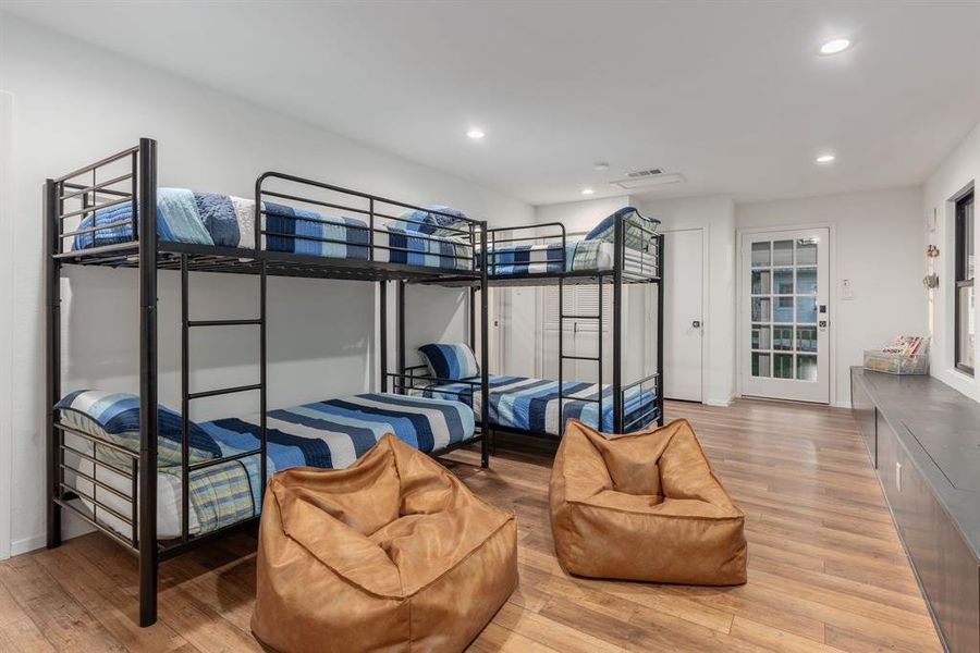 Such a fun space. Connects to the hallway and to the ensuite Jack n Jill style bathroom.