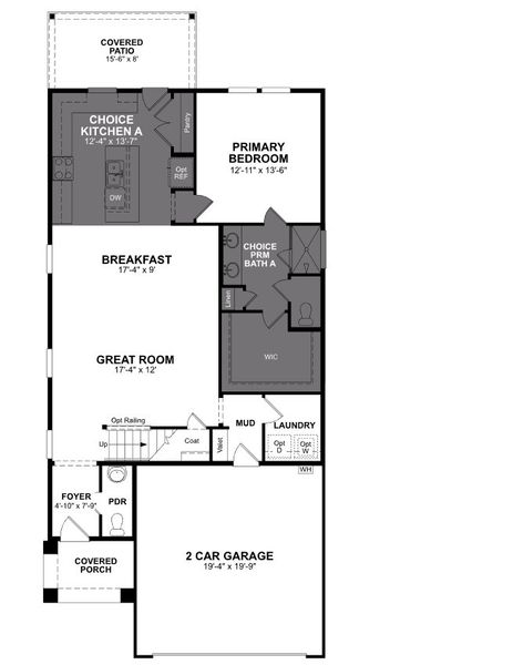 2D floor plan layout of this home in Veranda: Classic, San Antonio, TX (Image 1).