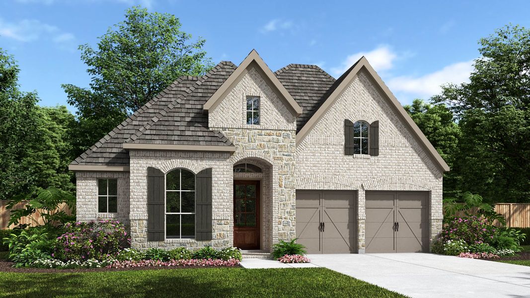Representative exterior photo of a completed home built from the 2476W by Perry Homes in Flora 50', Hutto, TX (Image 3).