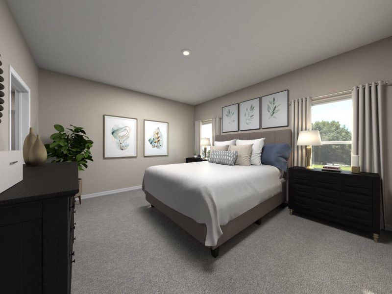 Relax and unwind in the Vincent's stunning primary suite. Relax and unwind in the Vincent's stunning primary suite.