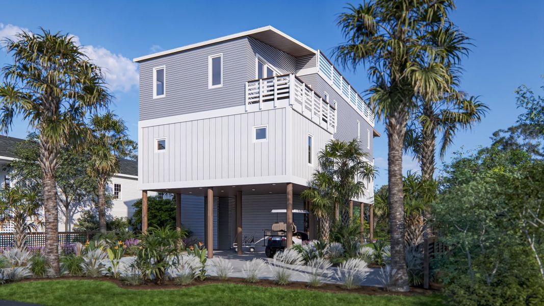 Front exterior of a new home in , Folly Beach, SC, highlighting curb appeal (Image 2).