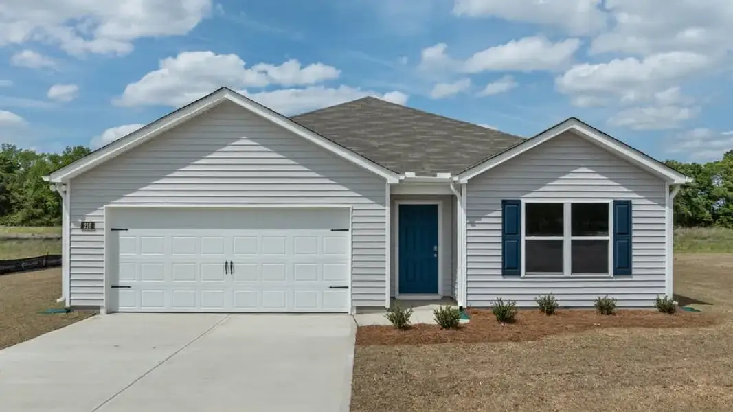 Representative exterior photo of a completed home built from the Cali - Express by D.R. Horton in Savannah Place, Wilson, NC (Image 1). Representative exterior photo of a completed home built from the Cali - Express by D.R. Horton in Savannah Place, Wilson, NC (Image 1).