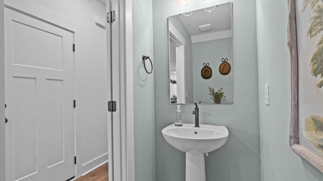 Representative furnished interior of a home built from the Corner Litchfield by DRB Homes in Gresham Station, Simpsonville (Image 4).