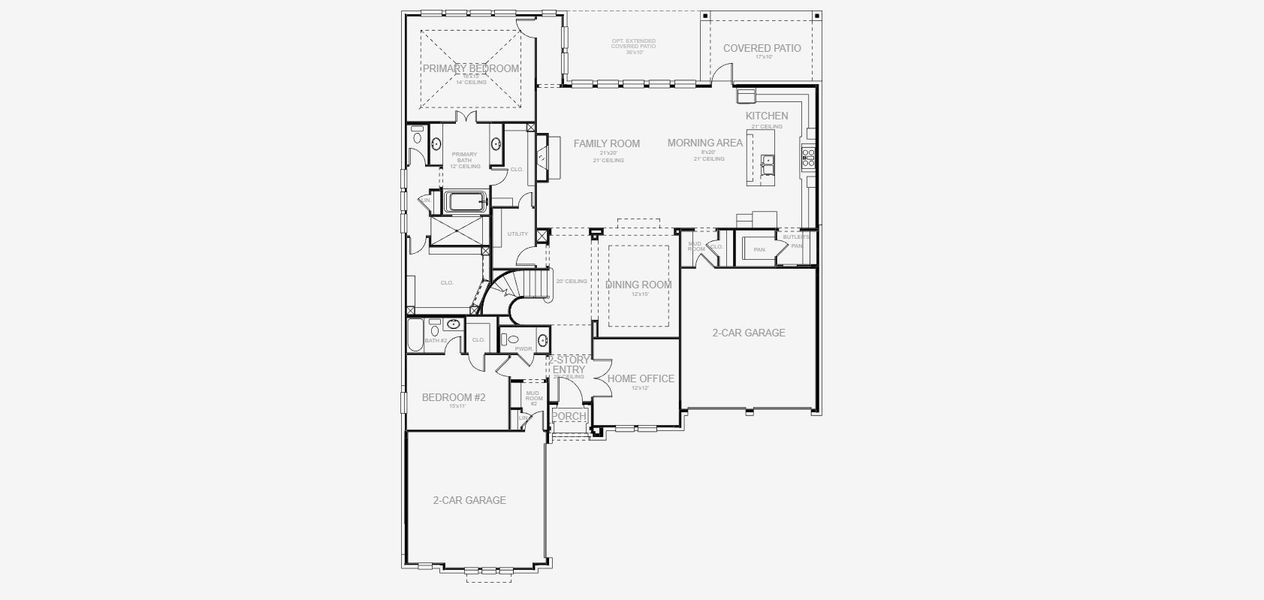 2D floor plan layout for the 644A by Britton Homes in Star Trail 76', Prosper, TX (Image 3).