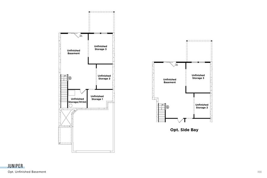 2D floor plan layout for the Juniper by DRB Homes in Station Pointe Phase 2, Angier, NC (Image 44).
