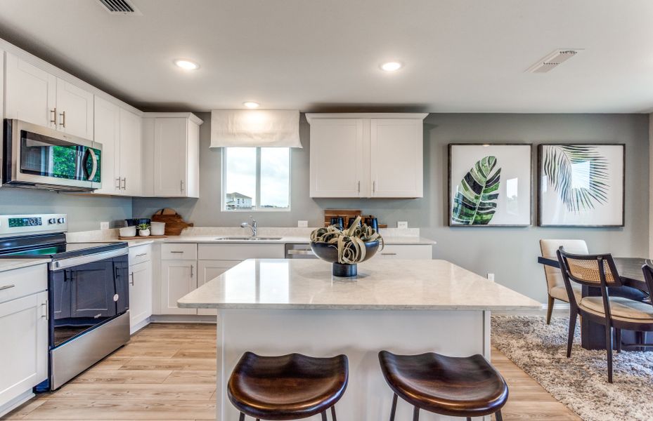 Gorgeous island kitchen with abundant cabinet spac