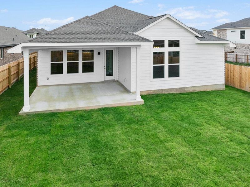 Exterior details and patio area of a home in University Heights, Round Rock (Image 2). Exterior details and patio area of a home in University Heights, Round Rock (Image 2).
