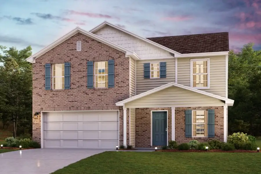 A large house with a garage. A large house with a garage.